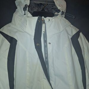 Women's Snow-Ready White and Gray Ski Jacket